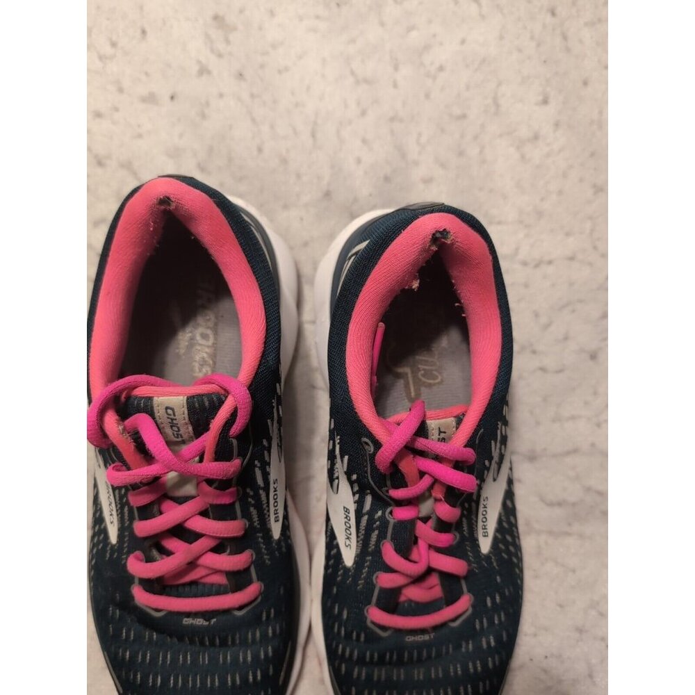 BROOKS WOMENS GHOST 13 1203381B391 REFLECTIVE POND/PINK/ICE RUNNING SHOES Size 7 - Picture 5 of 11